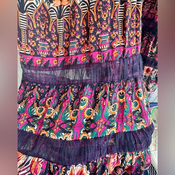 Anthropologie Floral Maxi Dress - Pink and Green - Picture 8 of 12